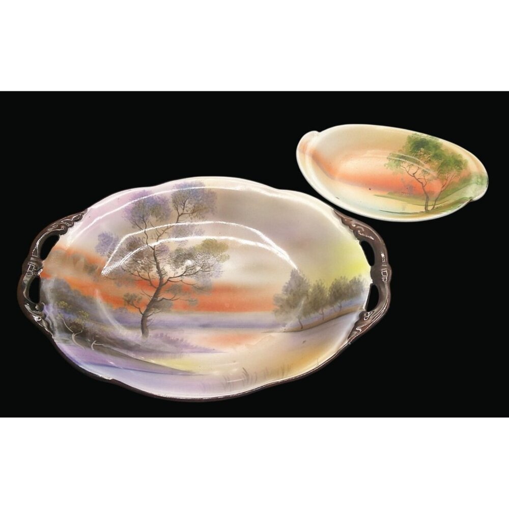 Hand-Painted Noritake Porcelain Serving Dish & Bowl Set T01 P